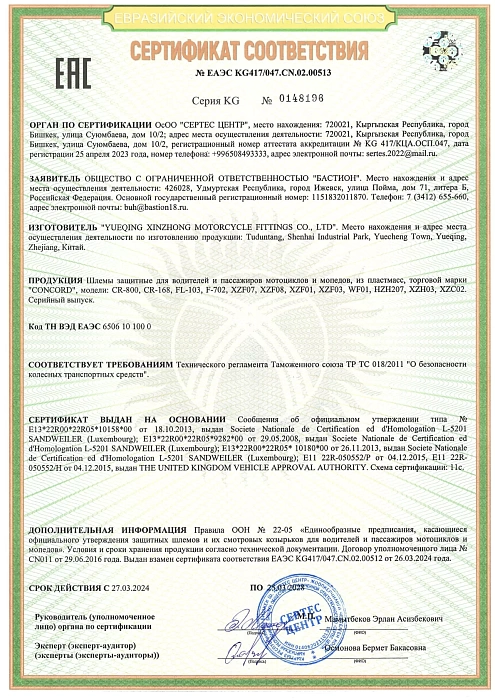 Сертификат соответствия Сертес центр